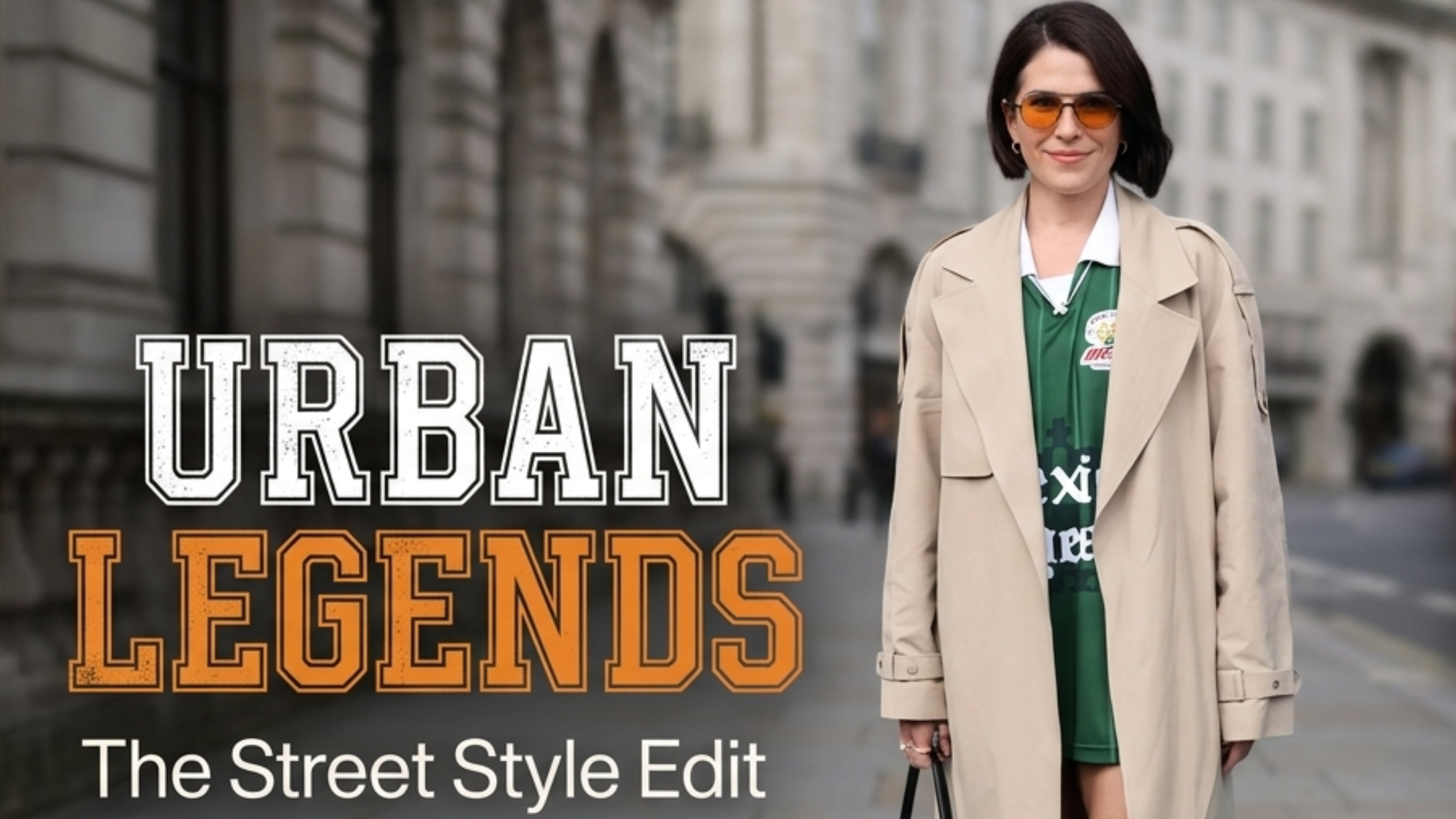 FIFA World Cup Festivities Karla Souza beige trench coat styled with green soccer jersey in blokette streetwear fashion look