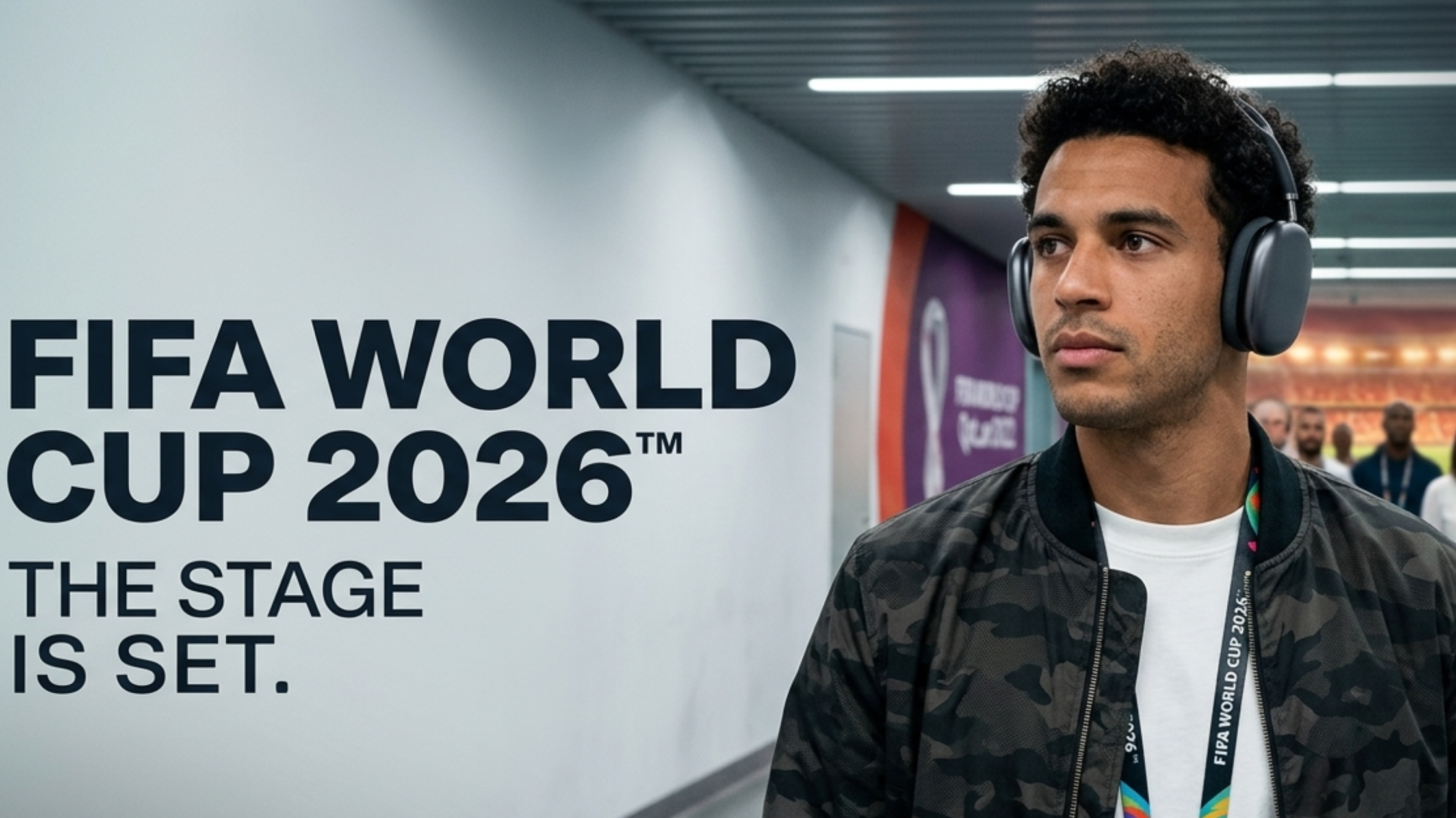 El Mahdy Soliman FIFA World Cup 2026 olive green camo team jacket with collarless design and athletic streetwear styling