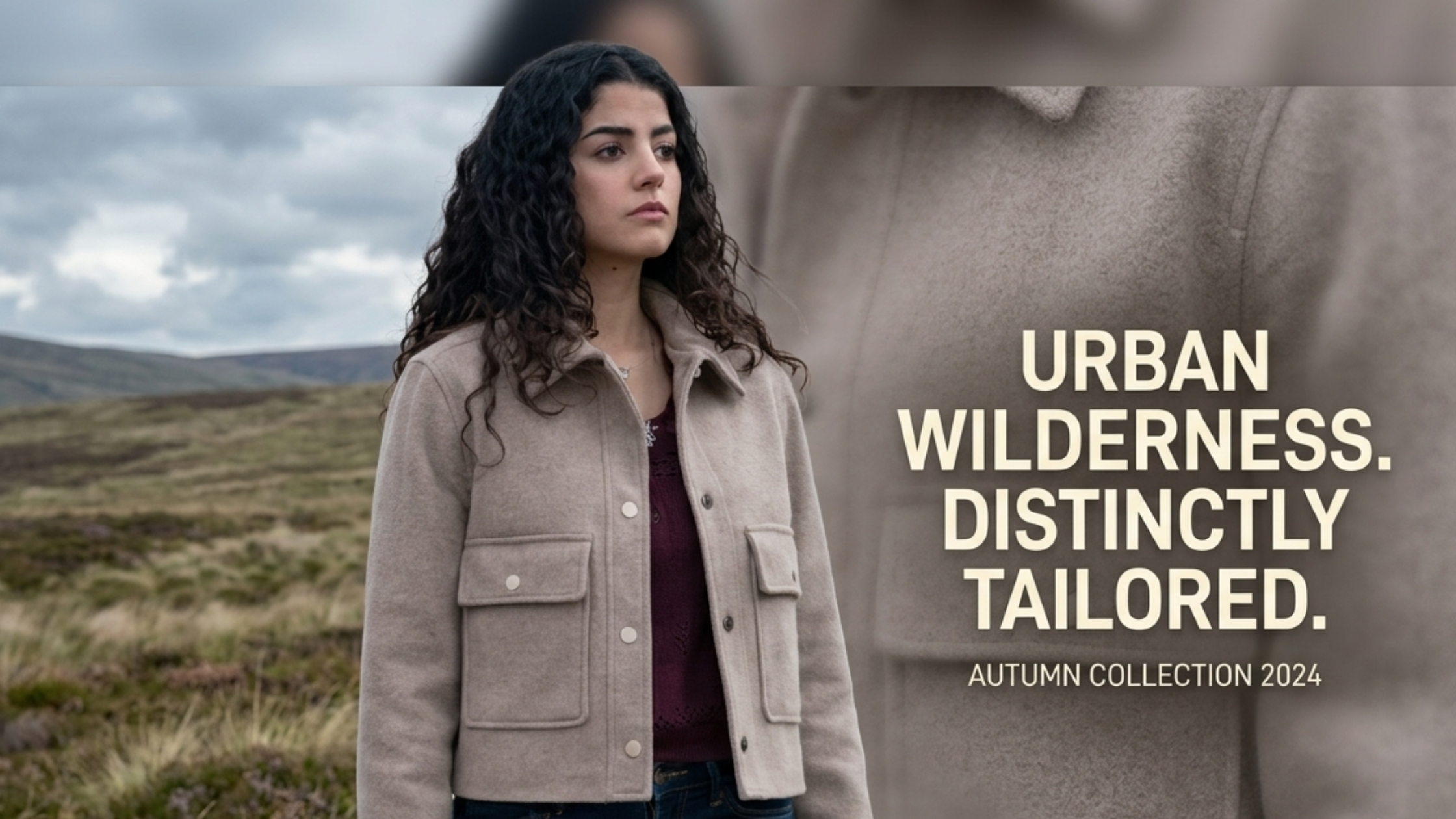 The Way Home S04 Alice Dhawan grey wool utility jacket styled with burgundy knit top and dark denim for everyday chic fashion look